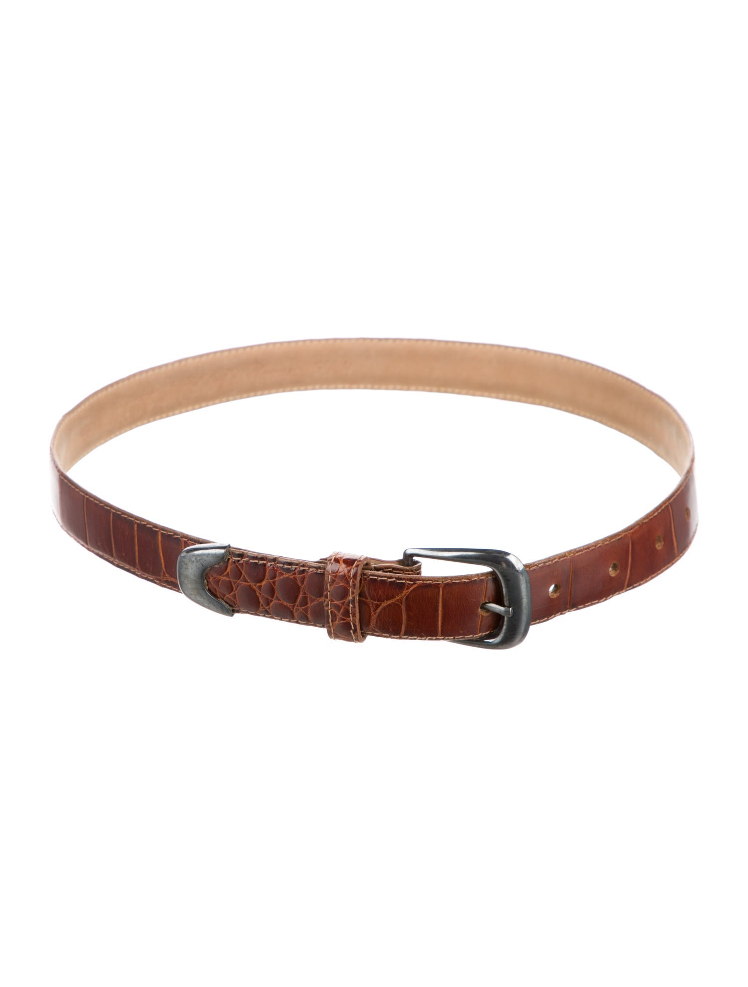 Saks Fifth Avenue Skinny Alligator Waist Belt
