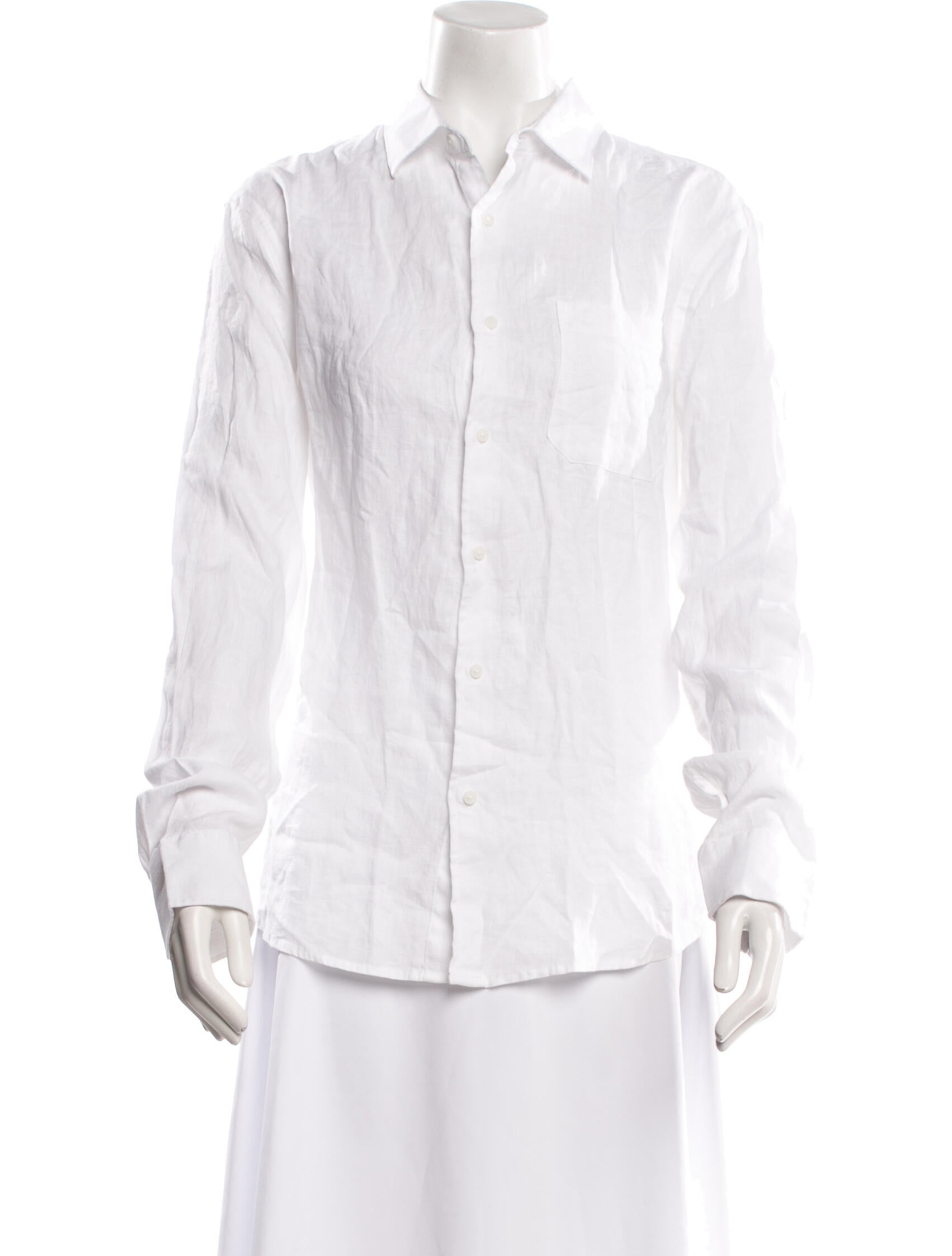 Saks Fifth Avenue Linen Long Sleeve Button-Up Top w/ Tags