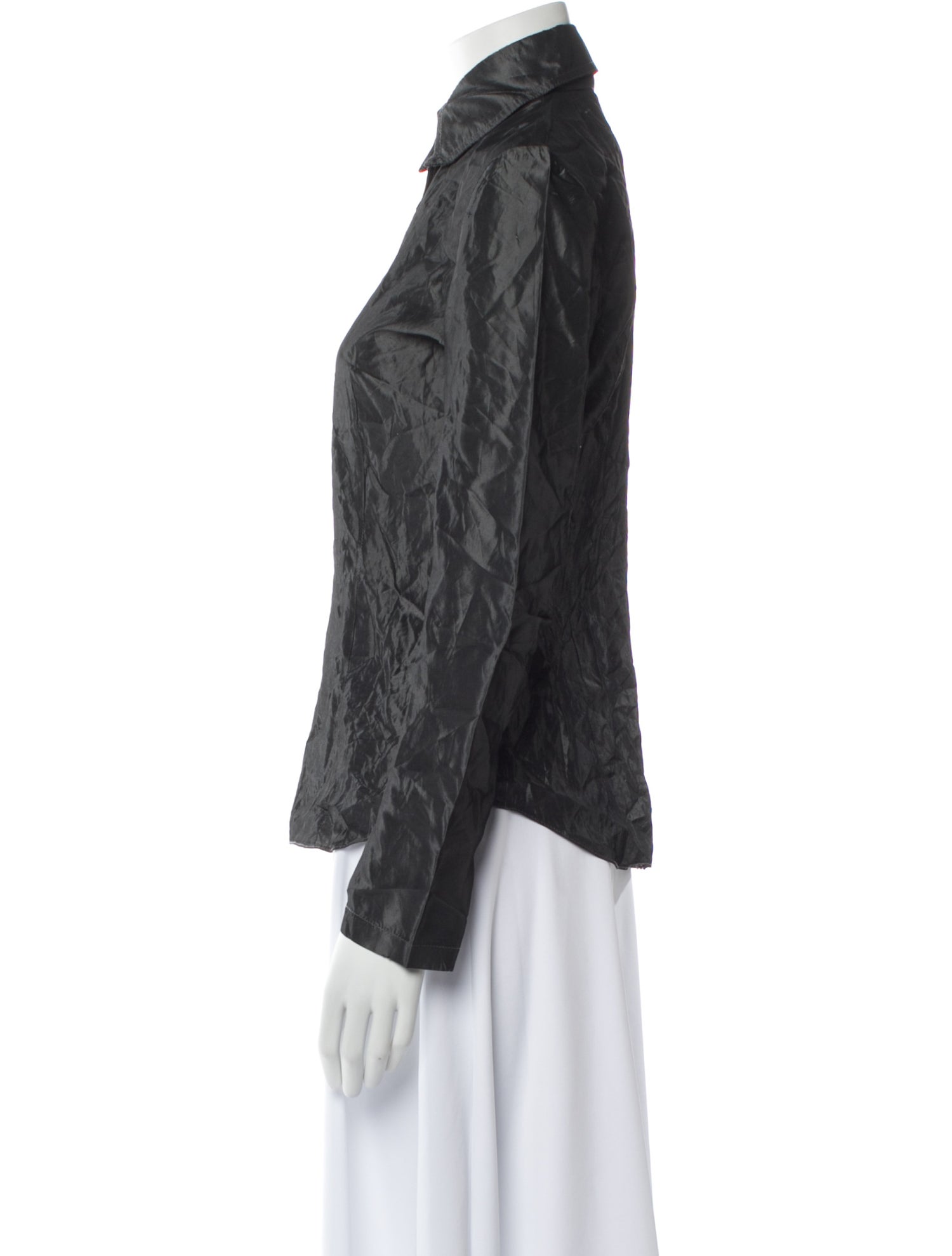 Saks Fifth Avenue Animal Print Long Sleeve Button-Up Top