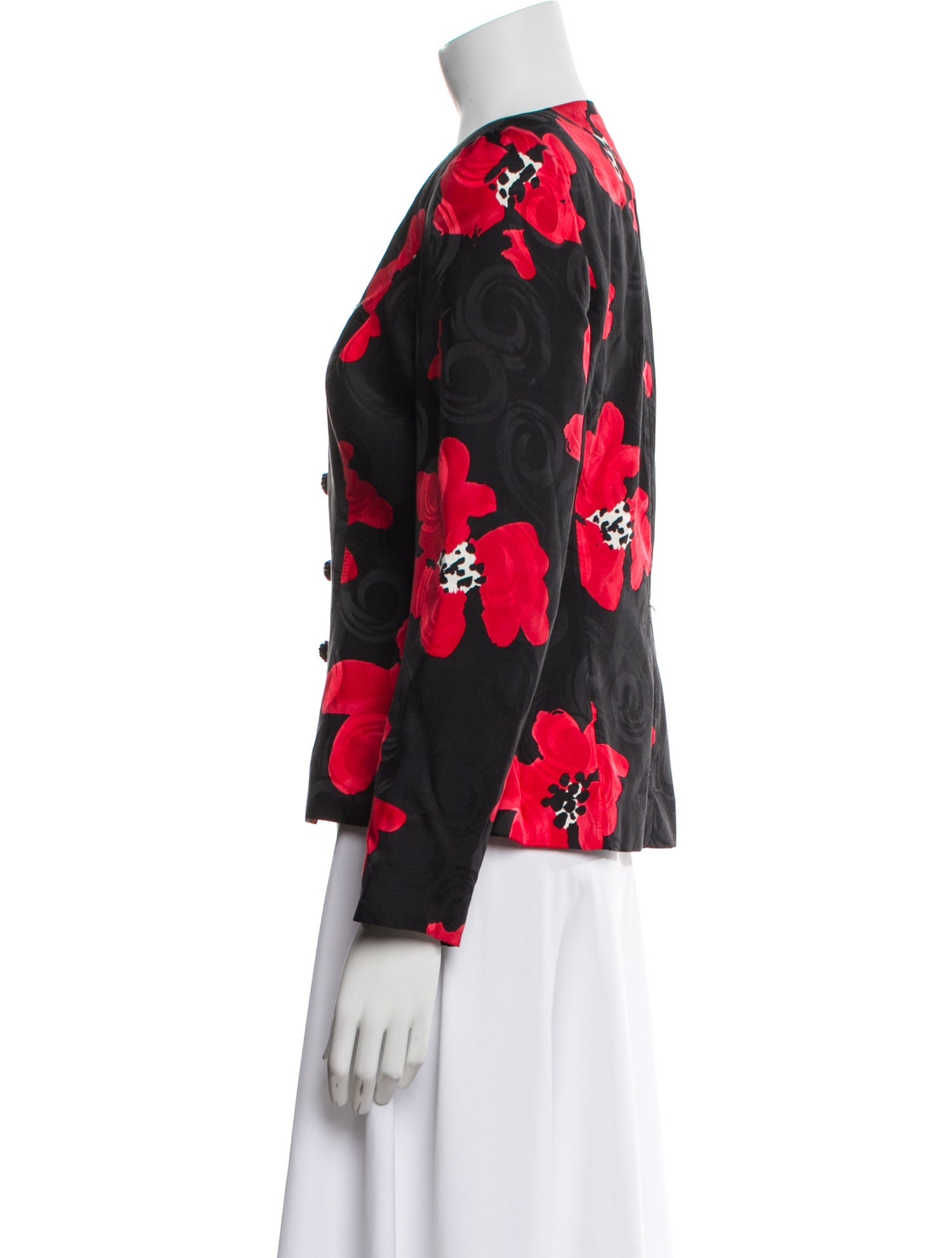 Saks Fifth Avenue Silk Floral Print Evening Jacket