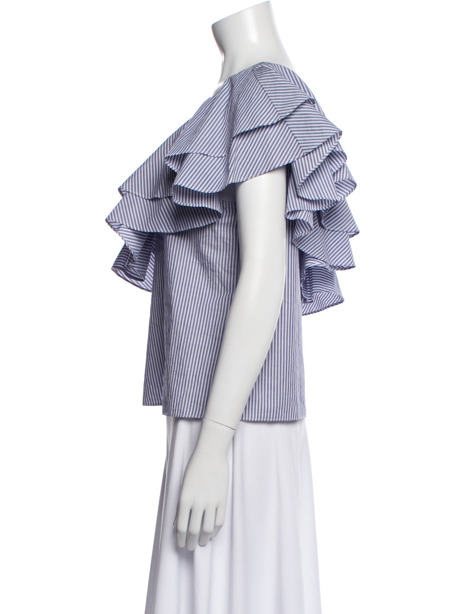 Saks Fifth Avenue Striped One-Shoulder Top