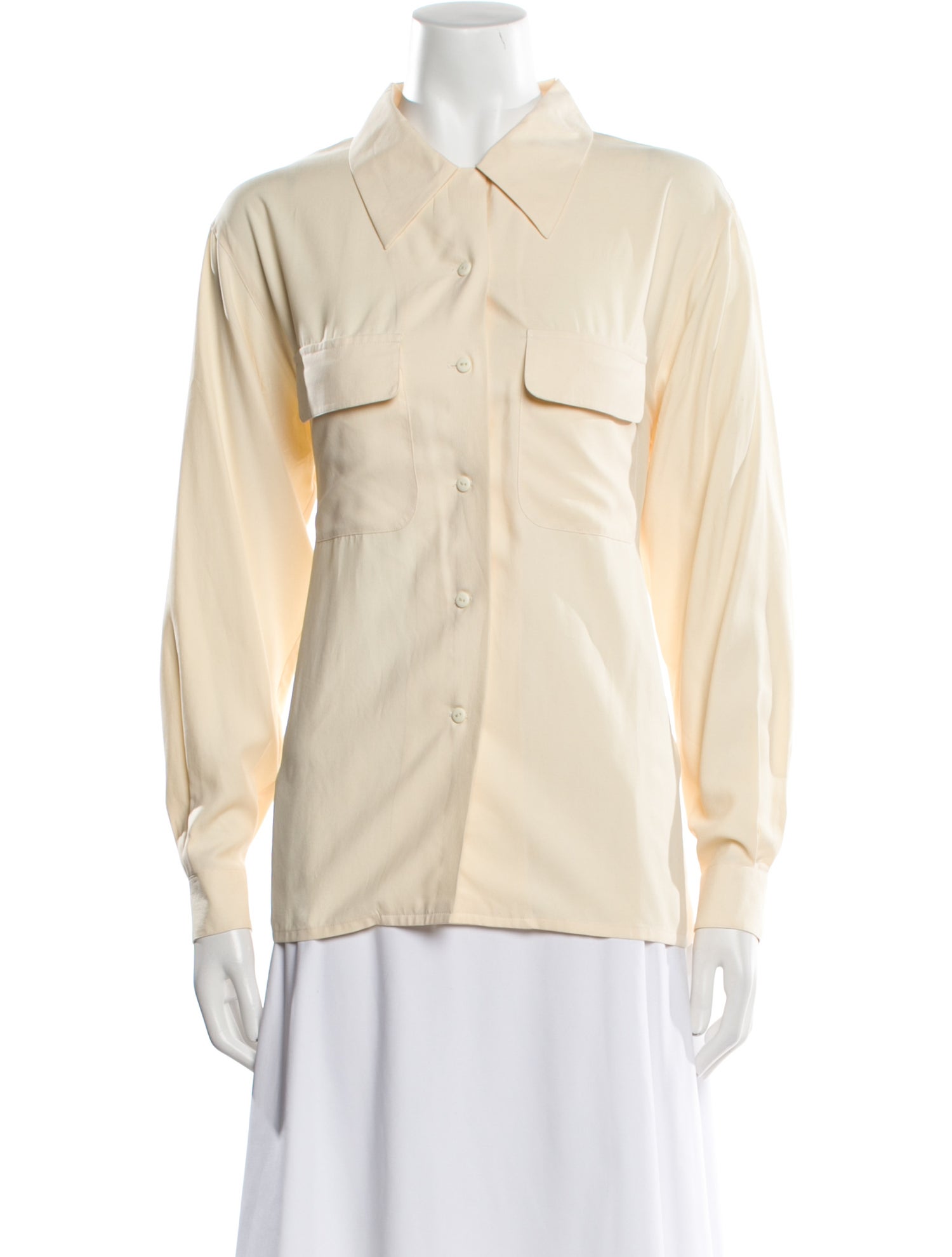 Saks Fifth Avenue Silk Long Sleeve Button-Up Top