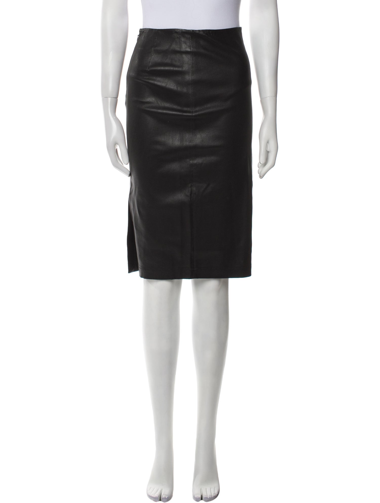 Saks Fifth Avenue Leather Knee-Length Skirt