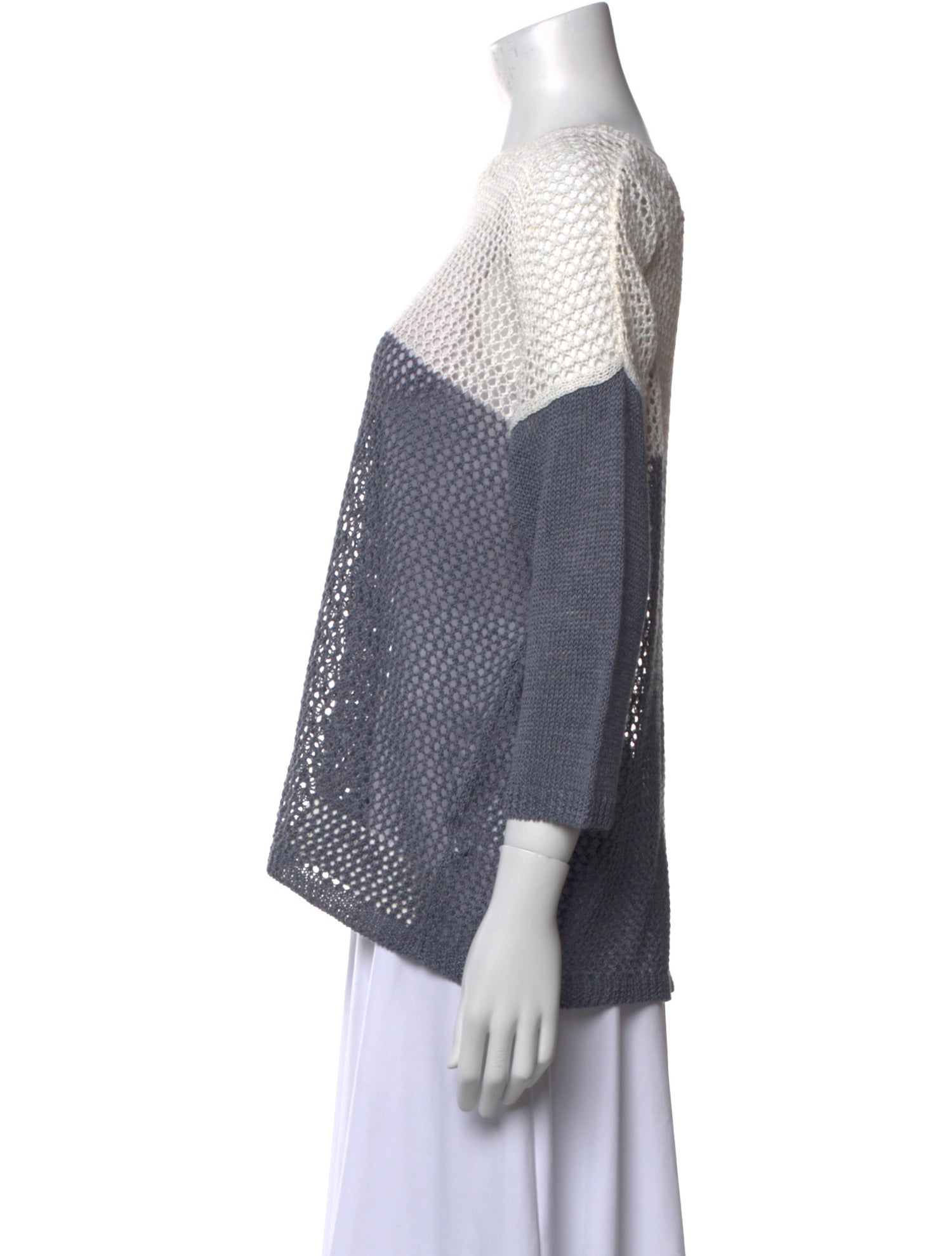 Saks Fifth Avenue Printed Bateau Neckline Blouse