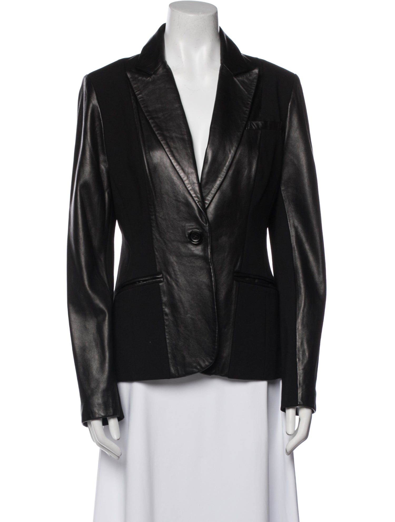 BLACK Saks Fifth Ave Leather Blazer