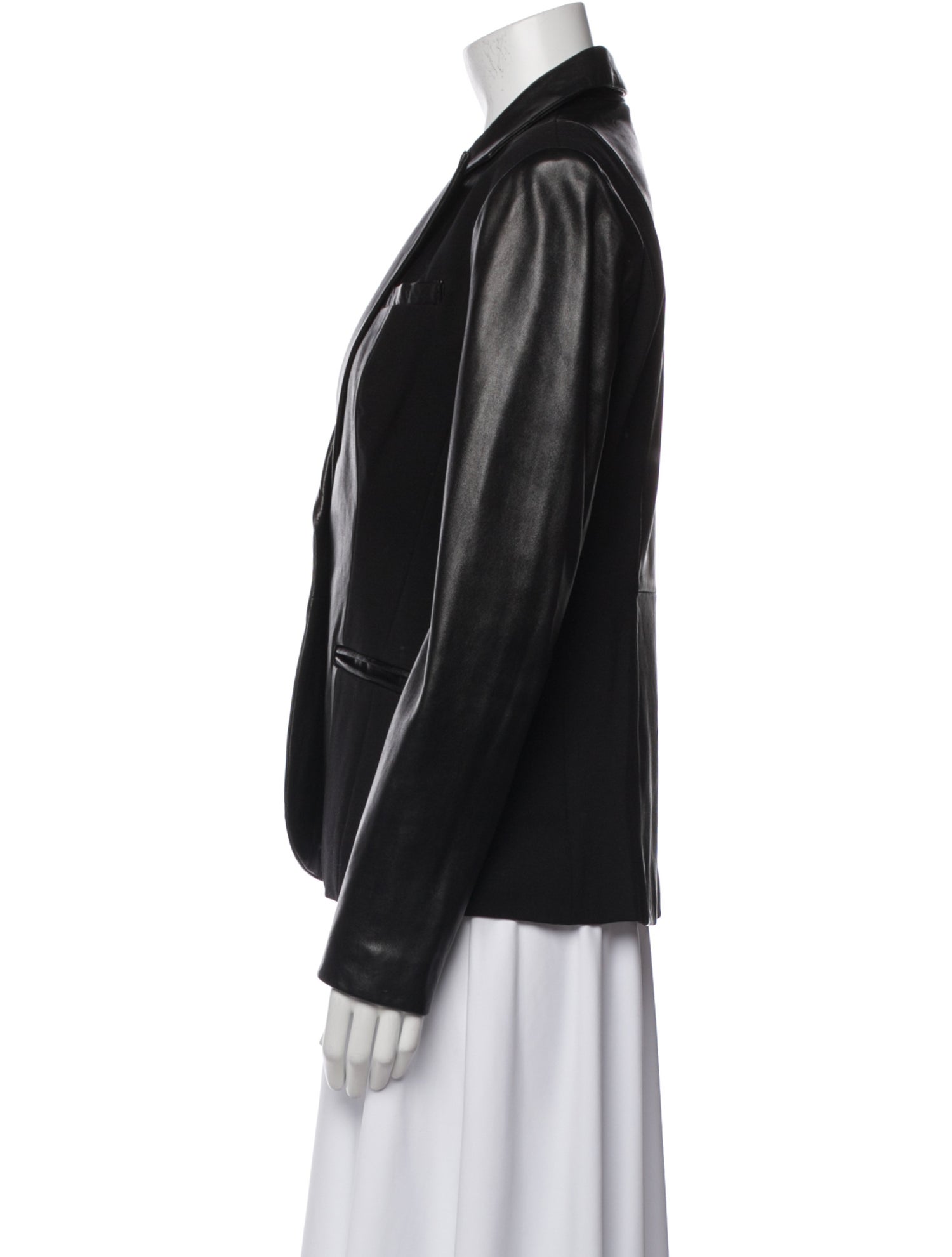 BLACK Saks Fifth Ave Leather Blazer