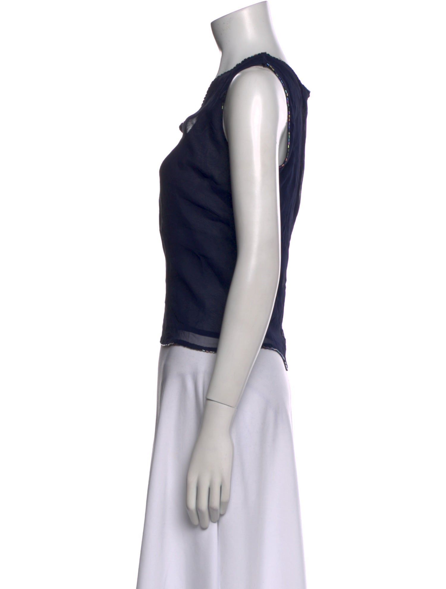 Saks Fifth Avenue Silk V-Neck Crop Top