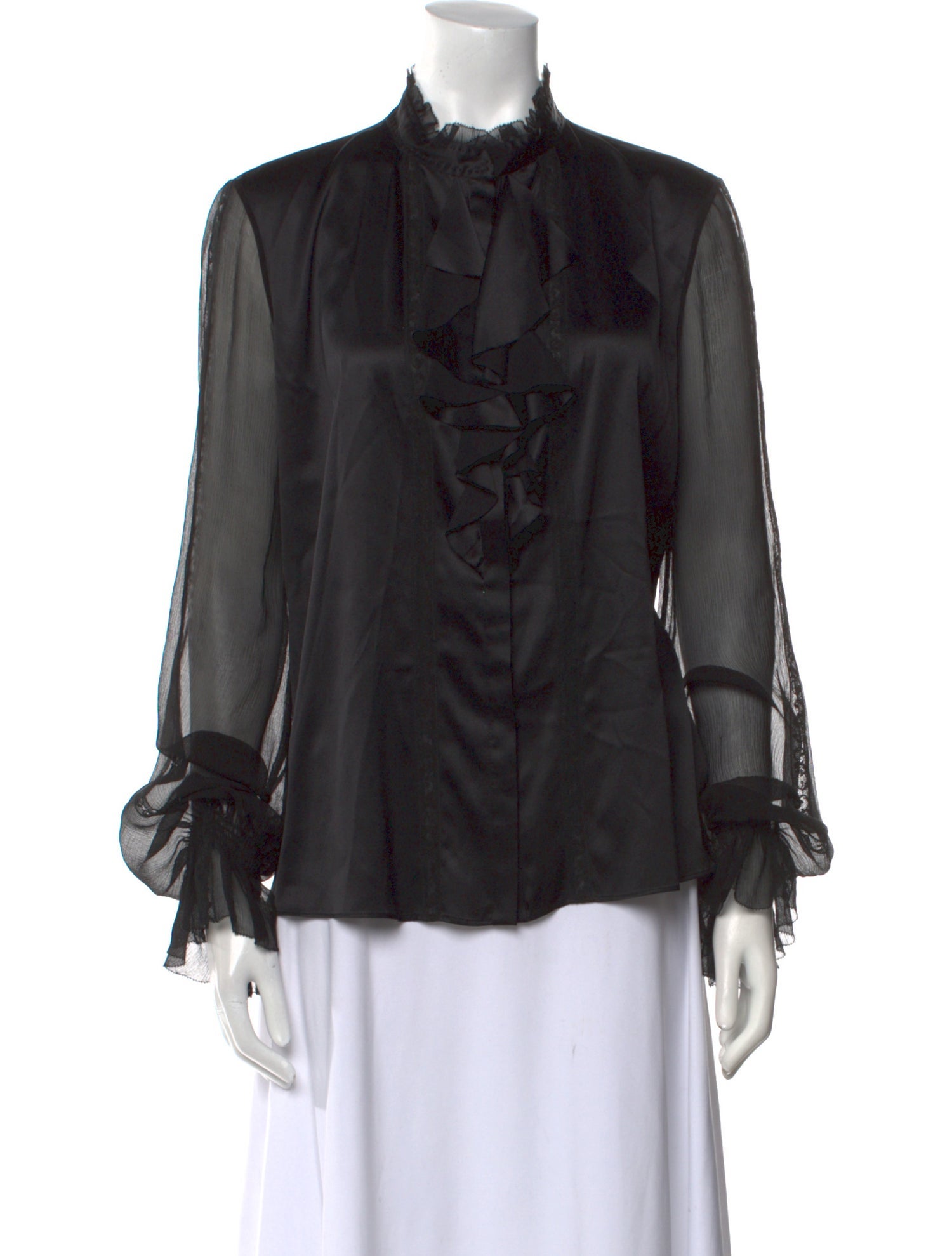 Saks Fifth Avenue Mock Neck Long Sleeve Blouse