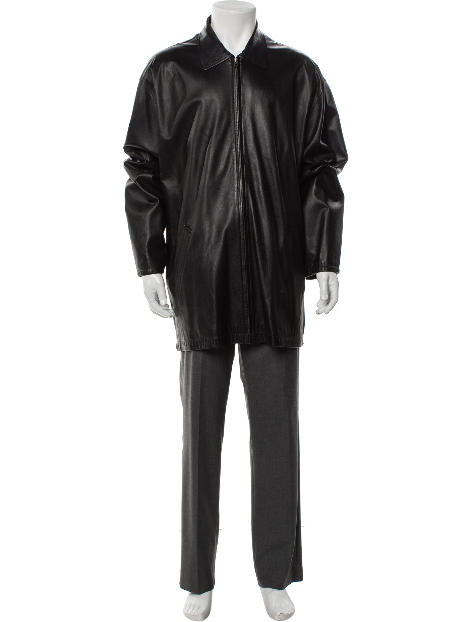 Saks Fifth Avenue Leather Trucker Jacket