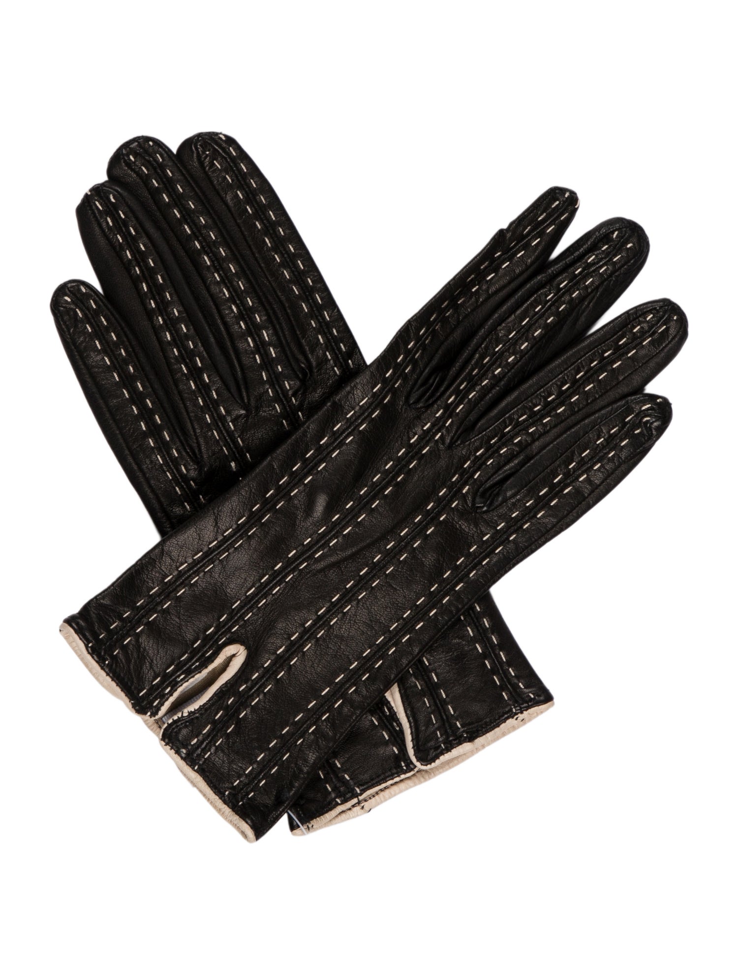 Saks Fifth Avenue Leather Embroidered Gloves
