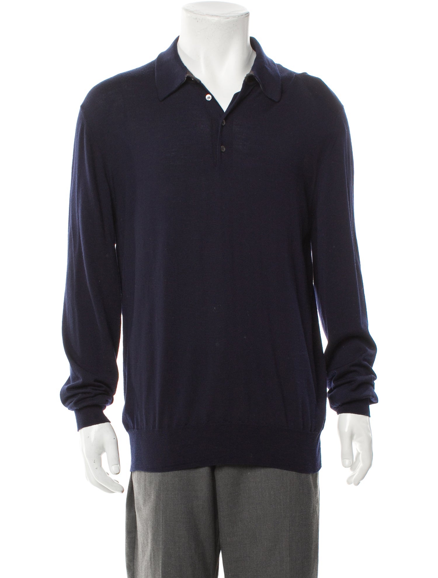 Saks Fifth Avenue Merino Wool Mock Neck Polo Sweater