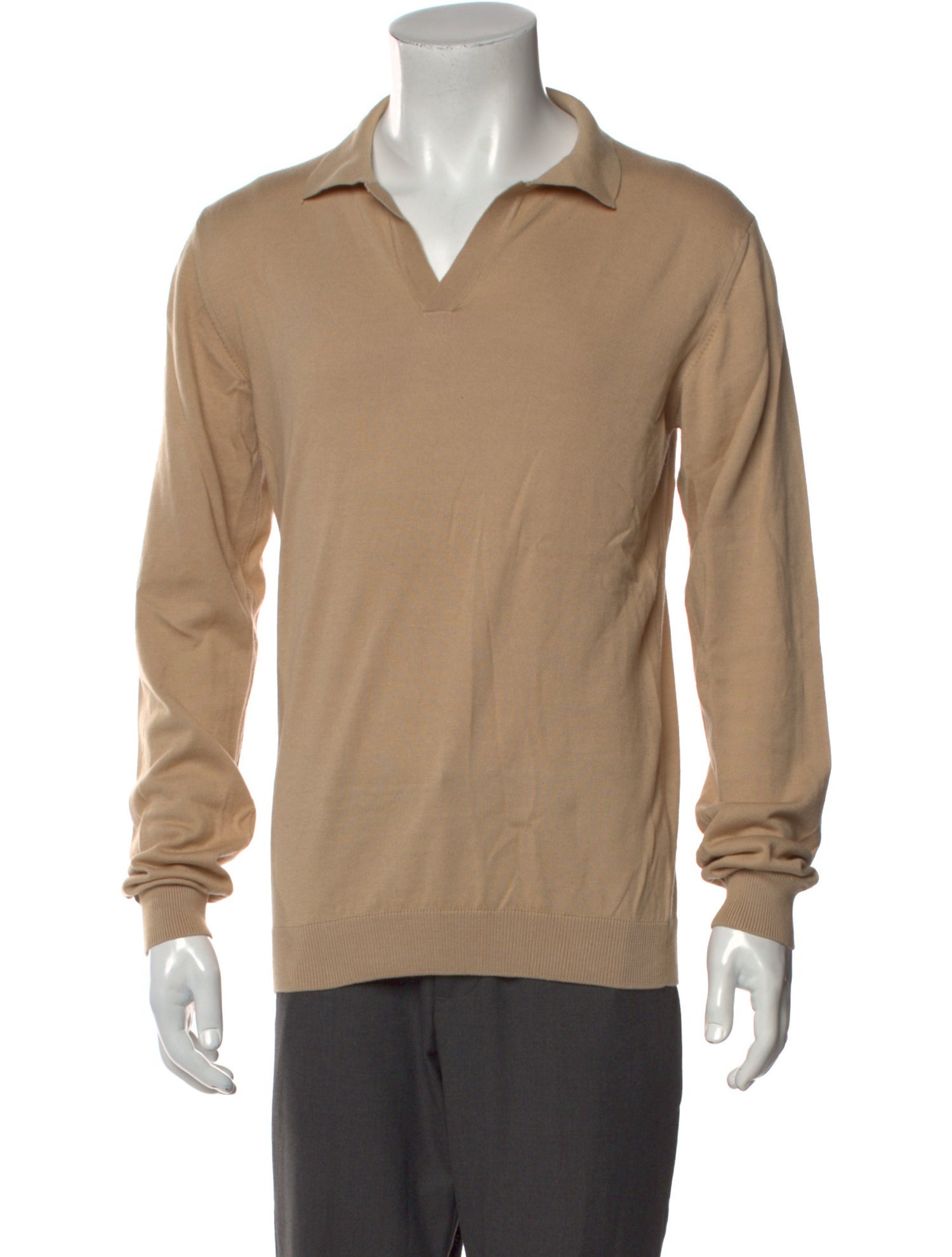 Saks Fifth Avenue V-Neck Long Sleeve Polo Sweater