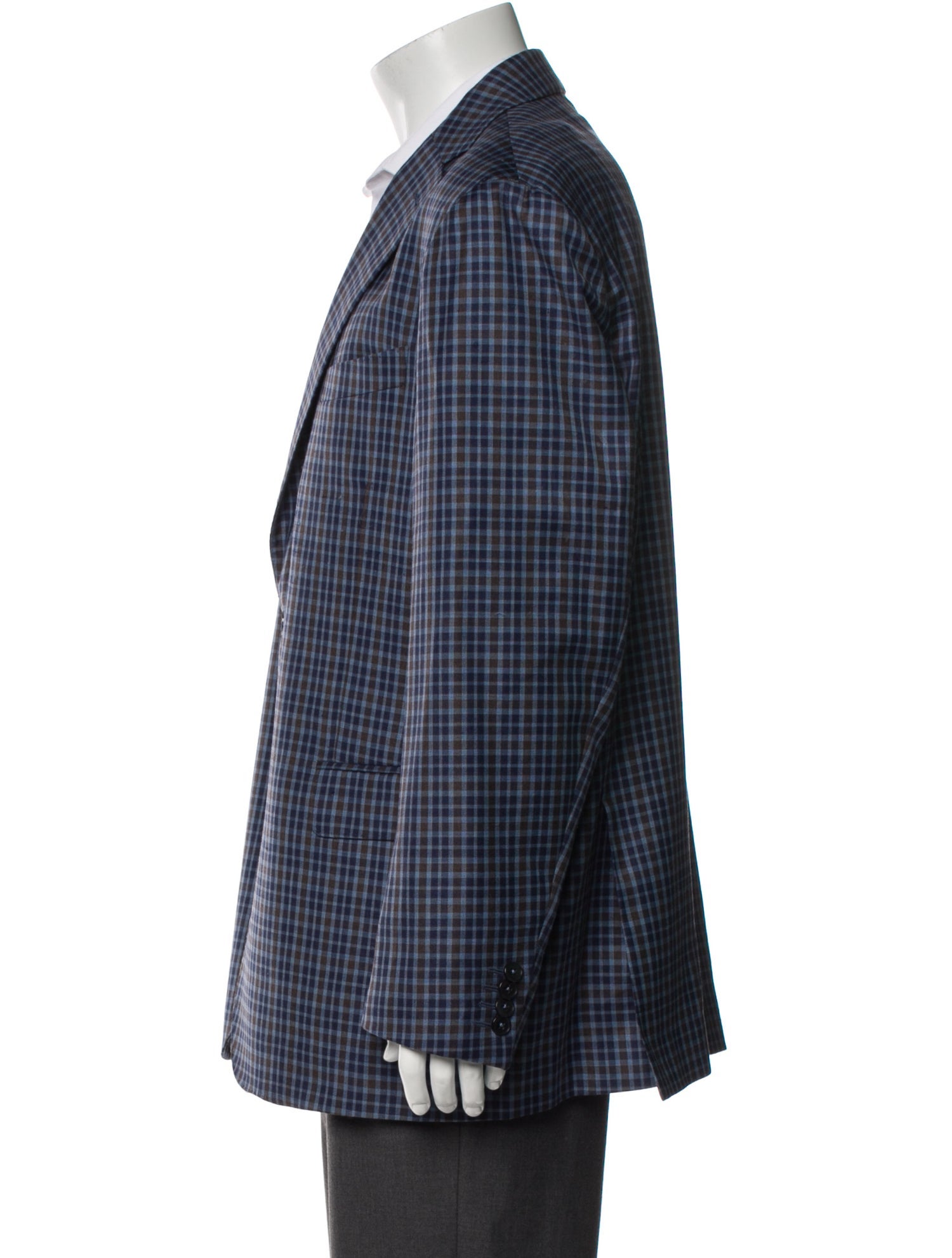 Saks Fifth Avenue Wool Plaid Print Blazer