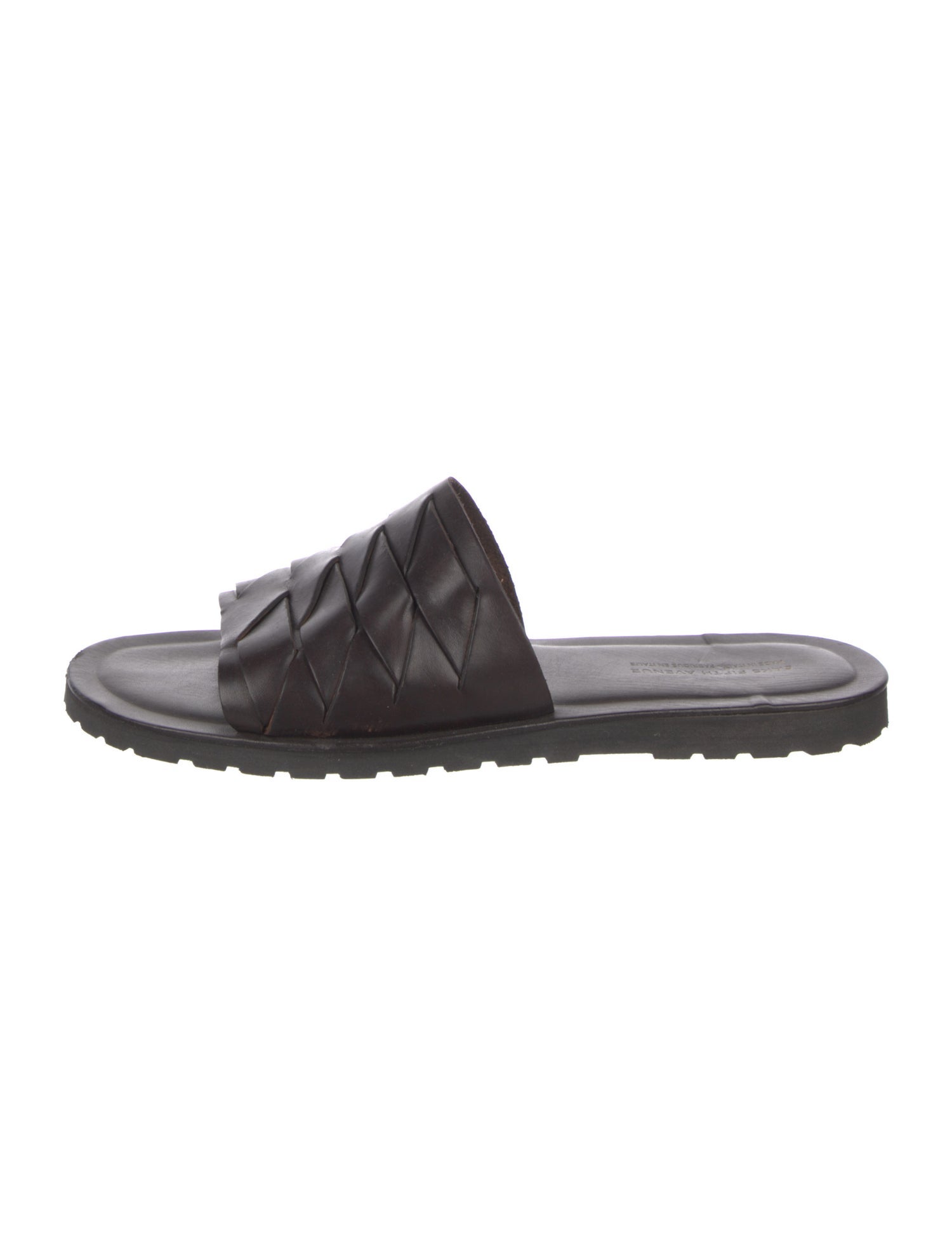 Saks Fifth Avenue Leather Braided Accents Slides