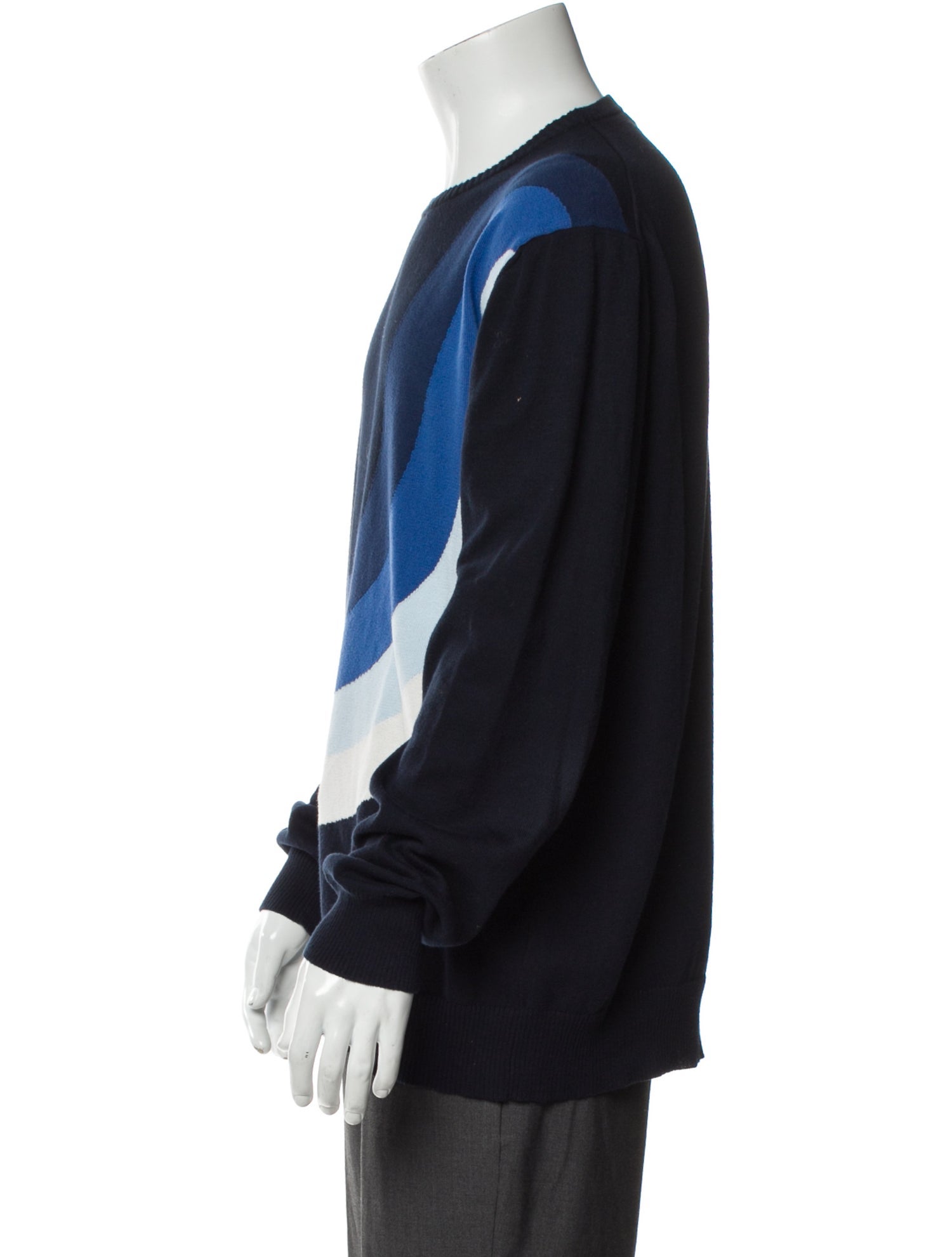 Saks Fifth Avenue Colorblock Pattern Crew Neck Pullover