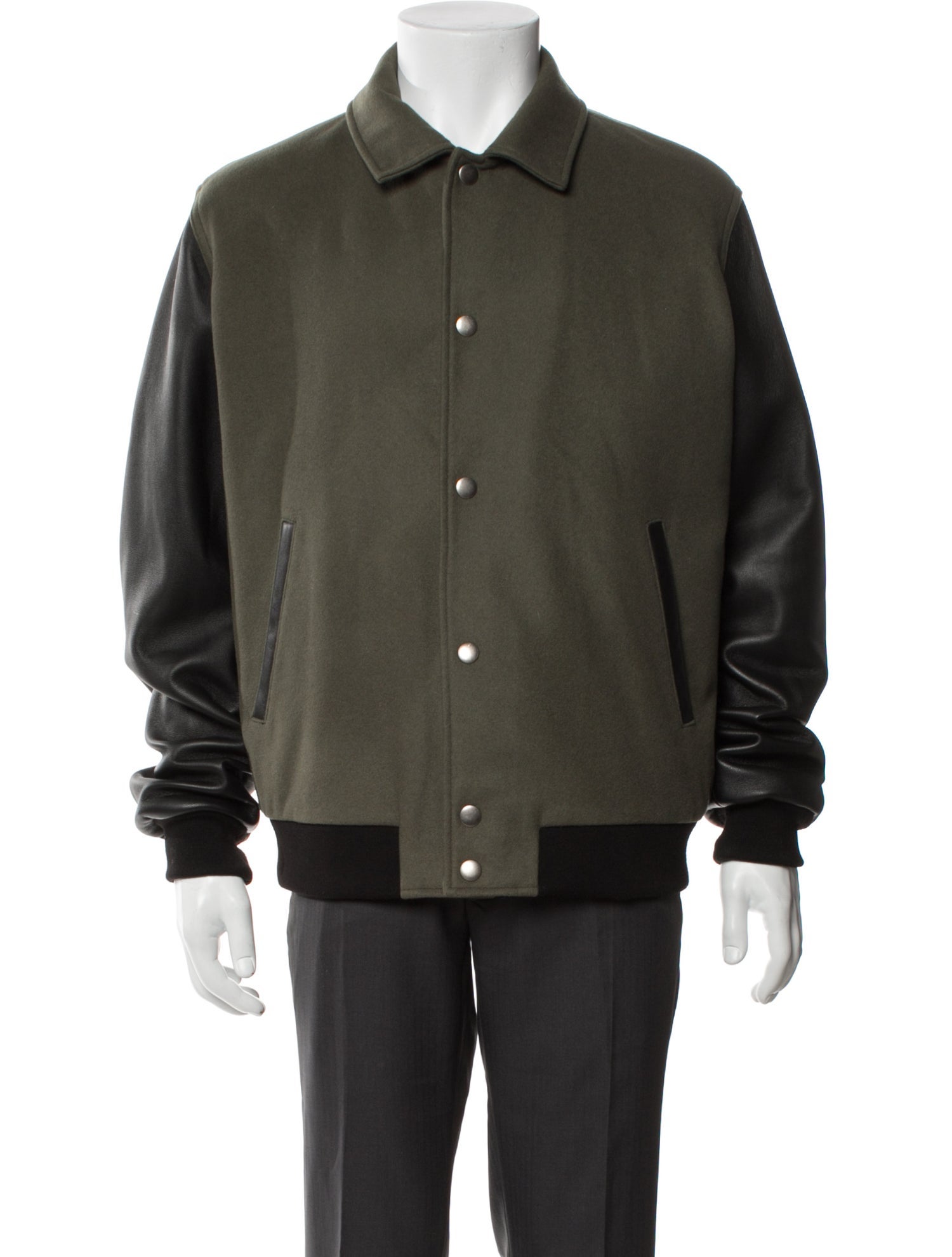 Saks Fifth Avenue Wool Colorblock Pattern Varsity Jacket