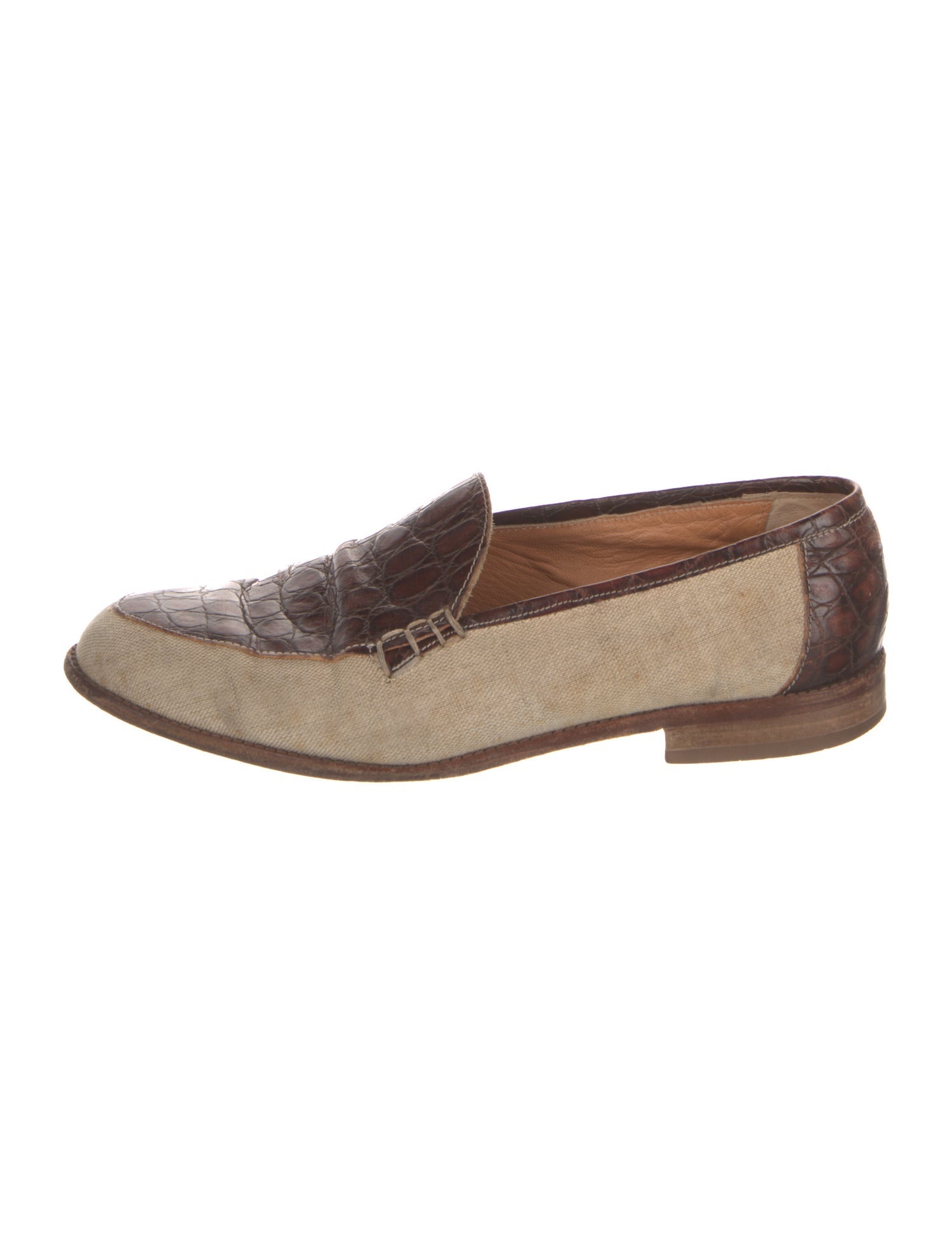 Saks Fifth Avenue Leather Colorblock Pattern Loafers