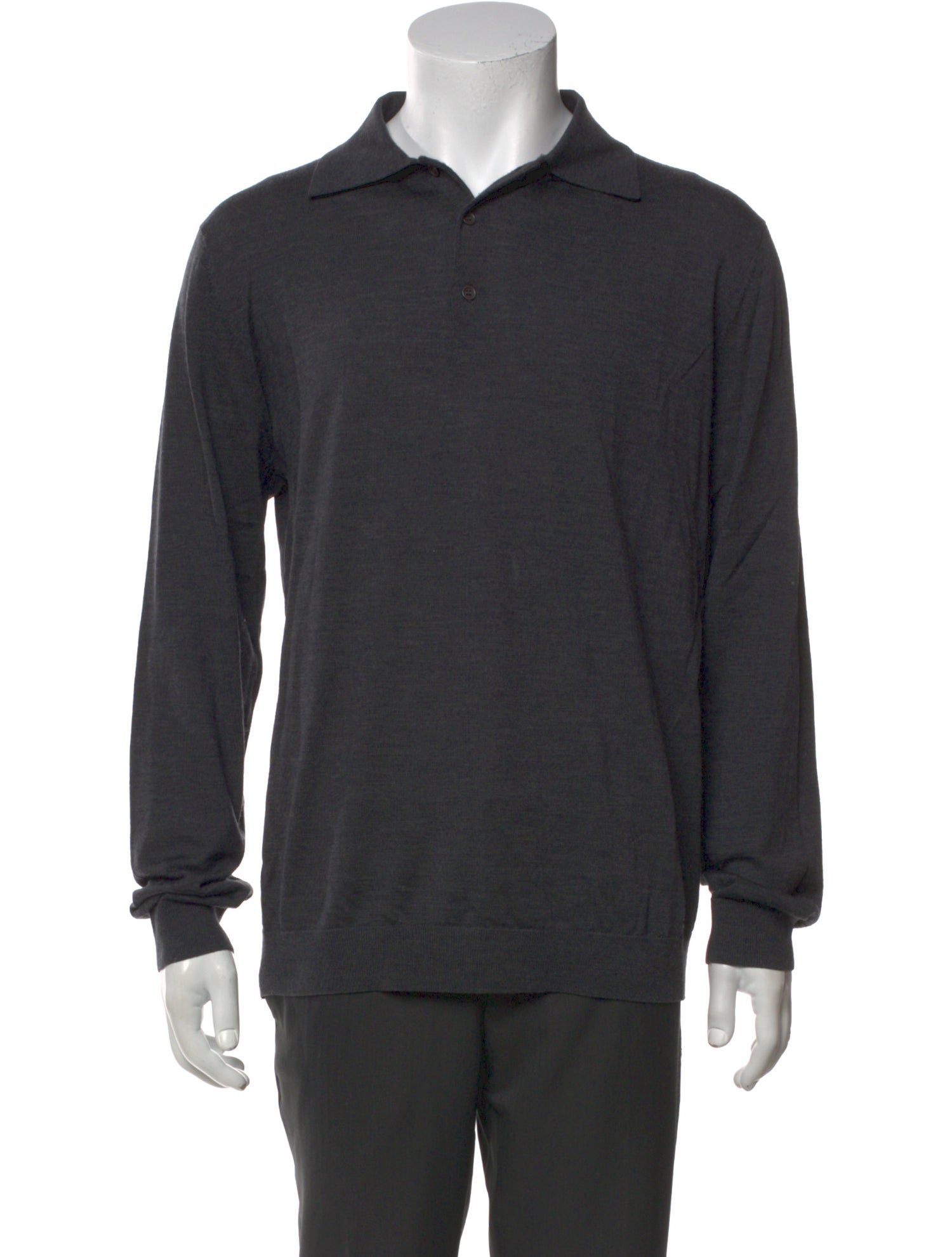 Saks Fifth Avenue Merino Wool Collar Polo Shirt