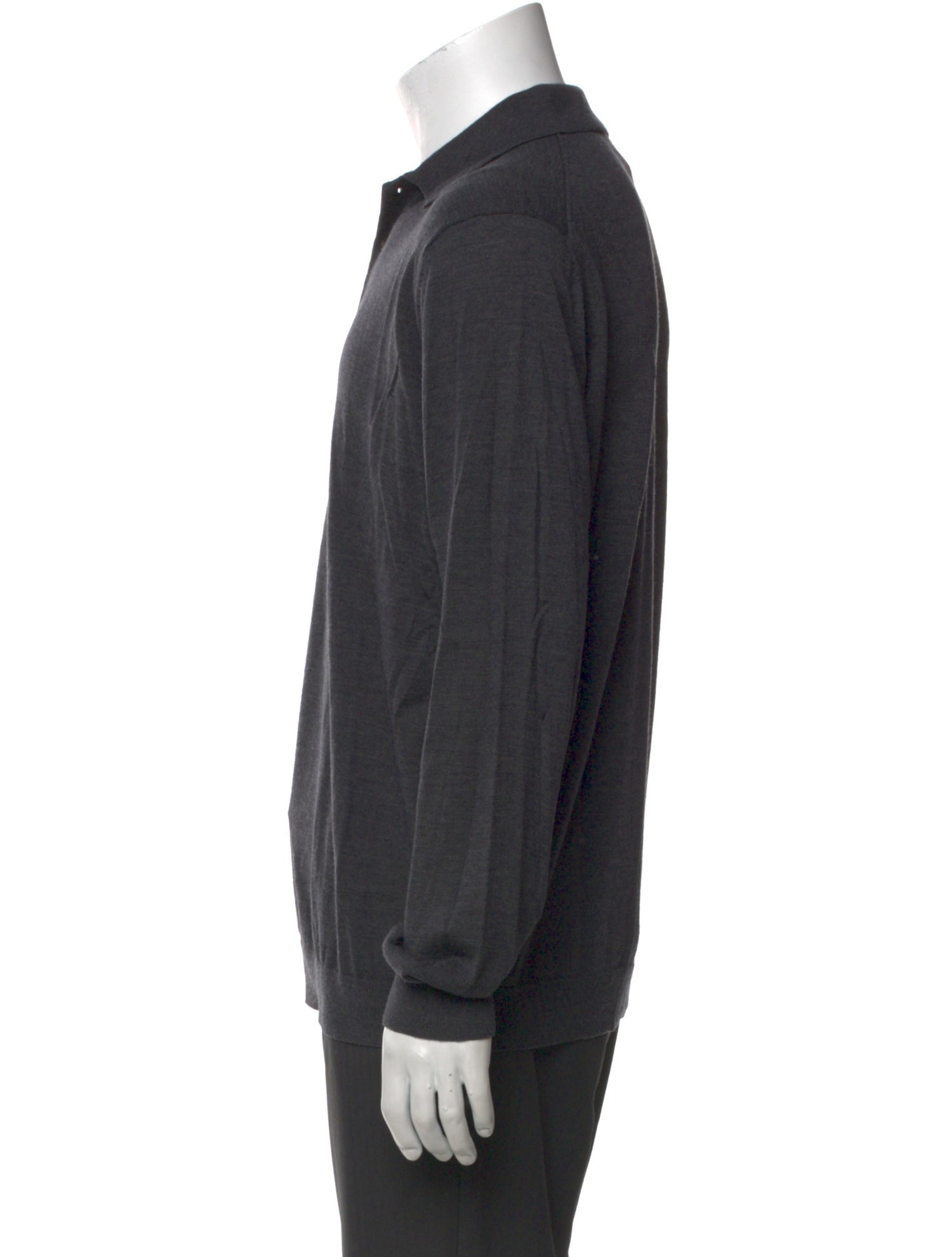 Saks Fifth Avenue Merino Wool Collar Polo Shirt