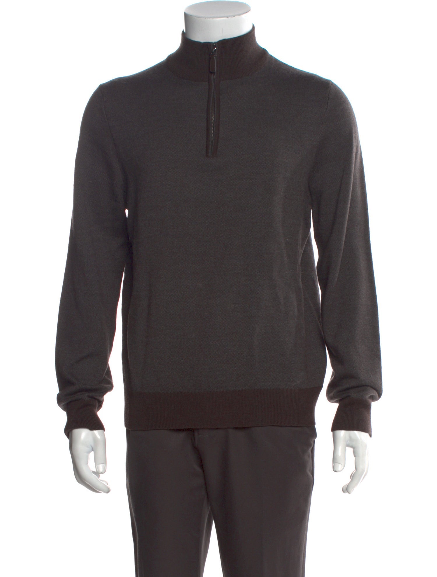 Saks Fifth Avenue Merino Wool Mock Neck Polo Sweater