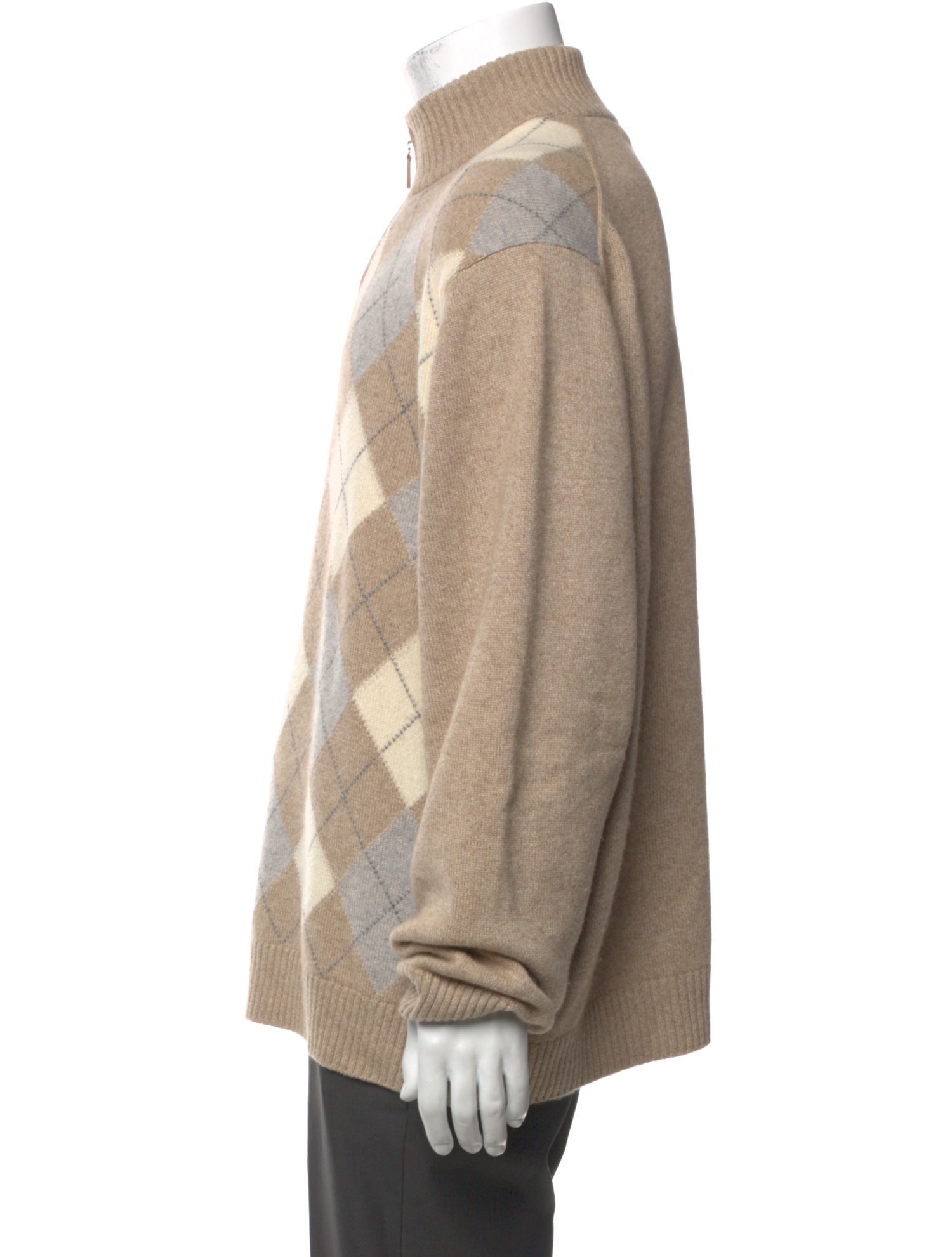 Saks Fifth Avenue Cashmere Plaid Print Polo Sweater