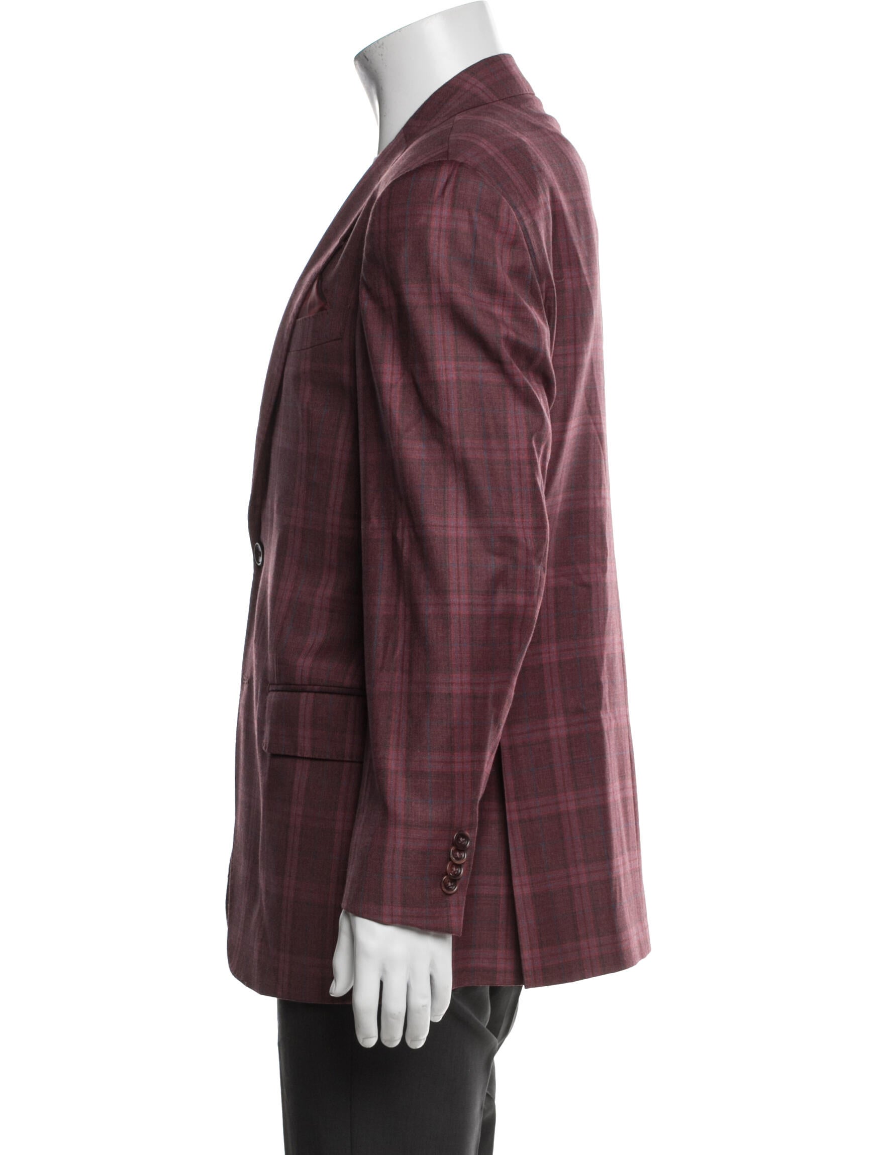 Saks Fifth Avenue Wool Plaid Print Overcoat