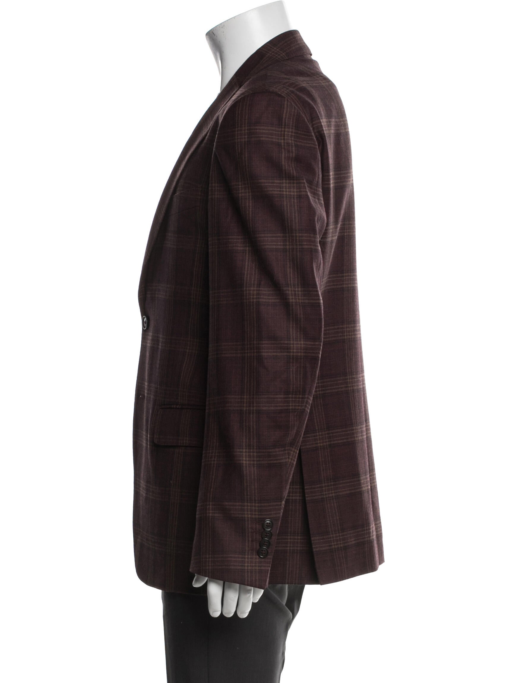 Saks Fifth Avenue Wool Plaid Print Blazer