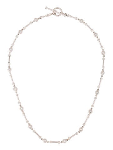 Scott Kay Platinum Diamond Bar Link Necklace