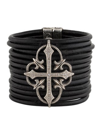 Scott Kay Sapphire Leather Cuff Bracelet