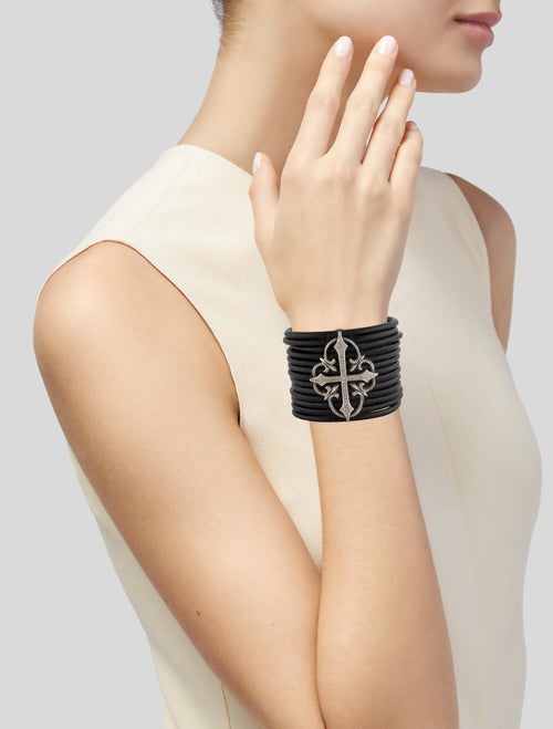 Scott Kay Sapphire Leather Cuff Bracelet