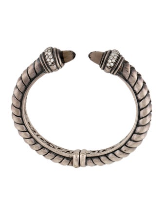 Scott Kay Smoky Quartz & Diamond Hinged Cuff