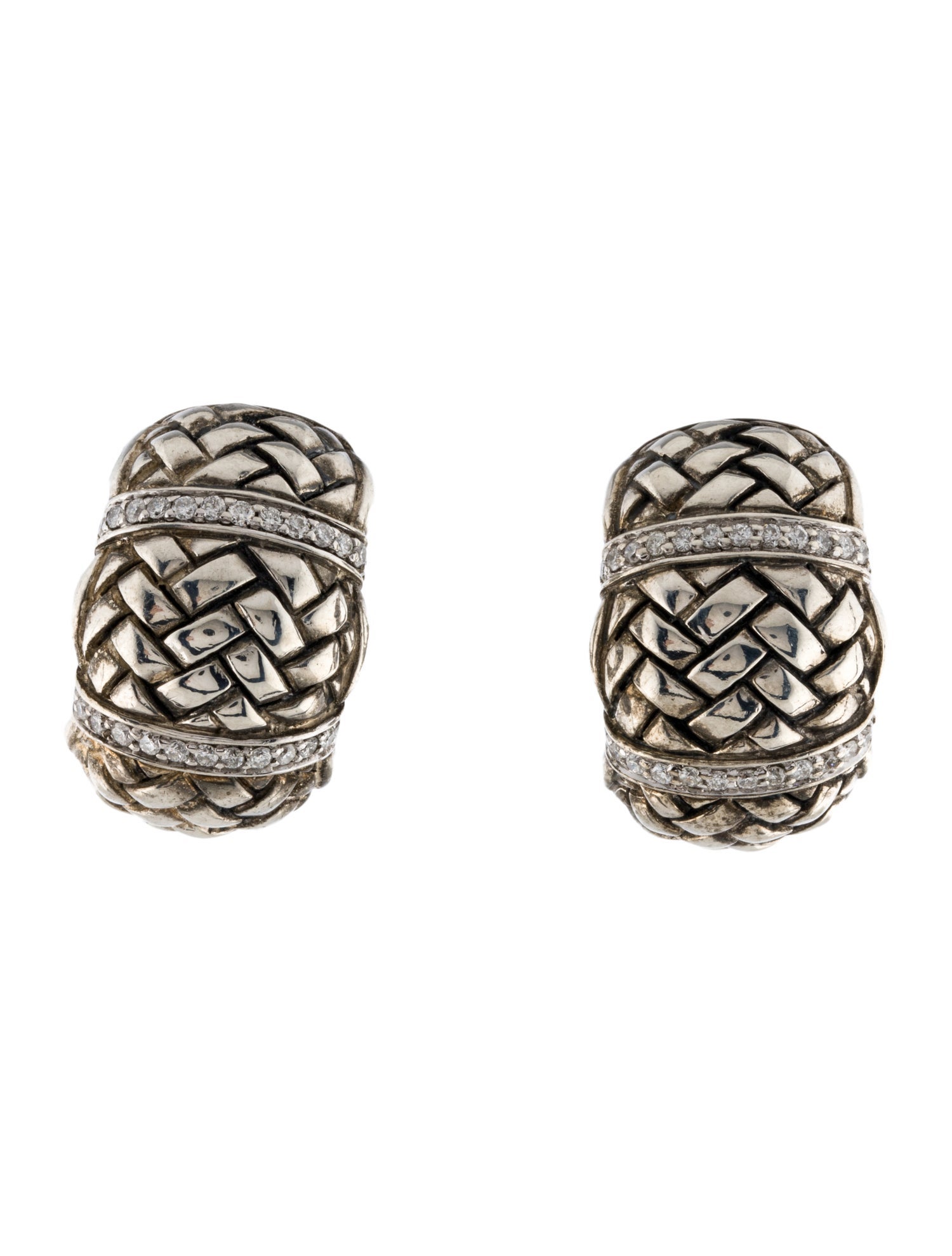 Scott Kay Diamond Textured Earclips