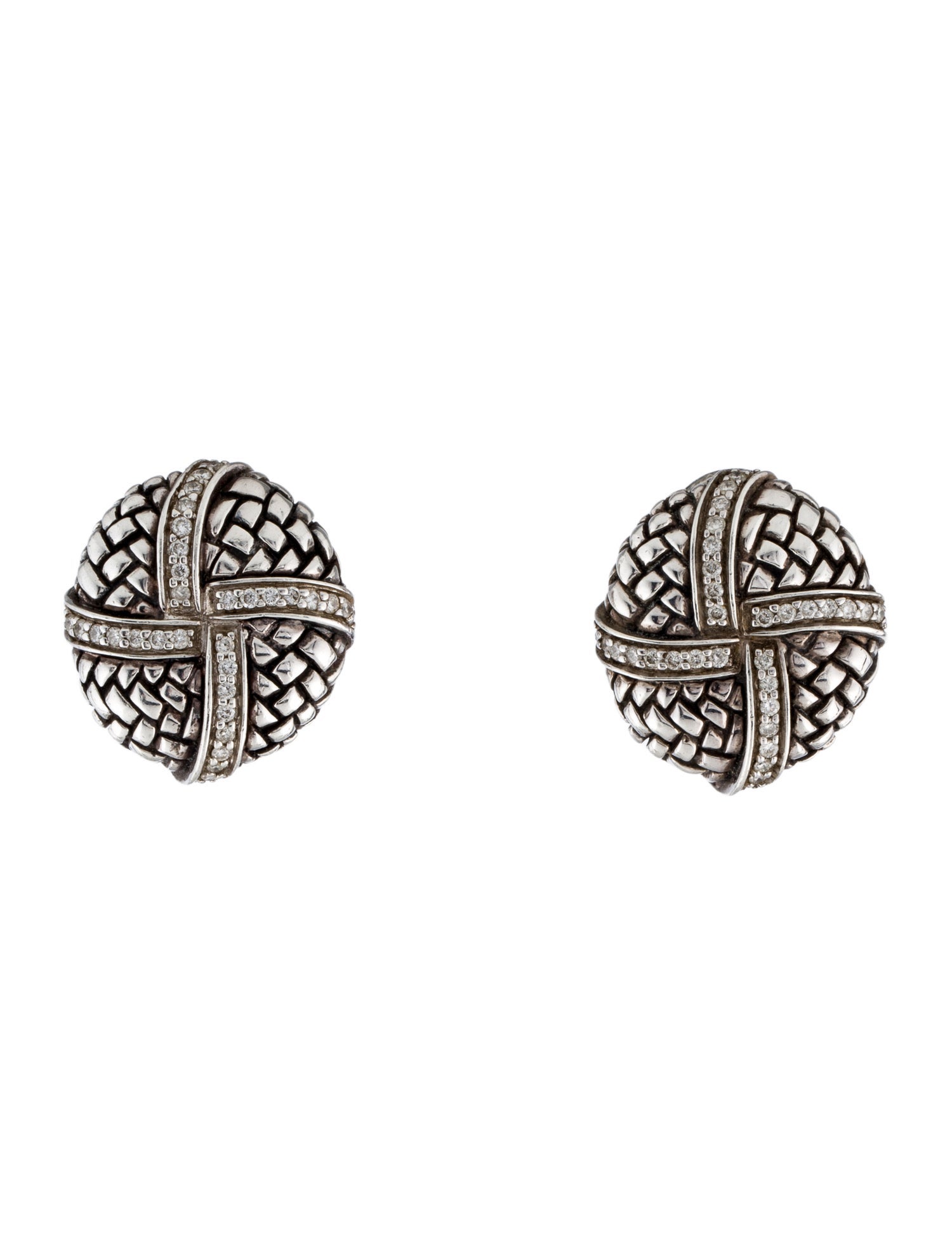 Scott Kay Diamond-Accented Woven Earclips