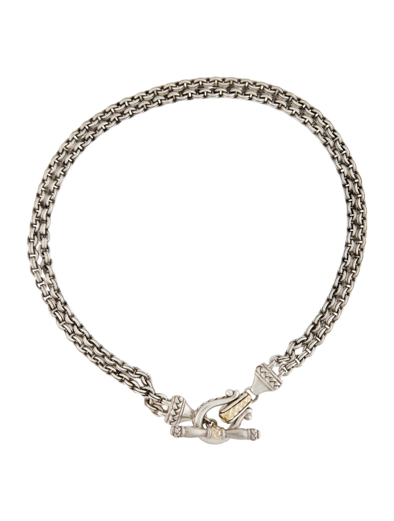 Scott Kay Two-Tone Double Chain Toggle Necklace