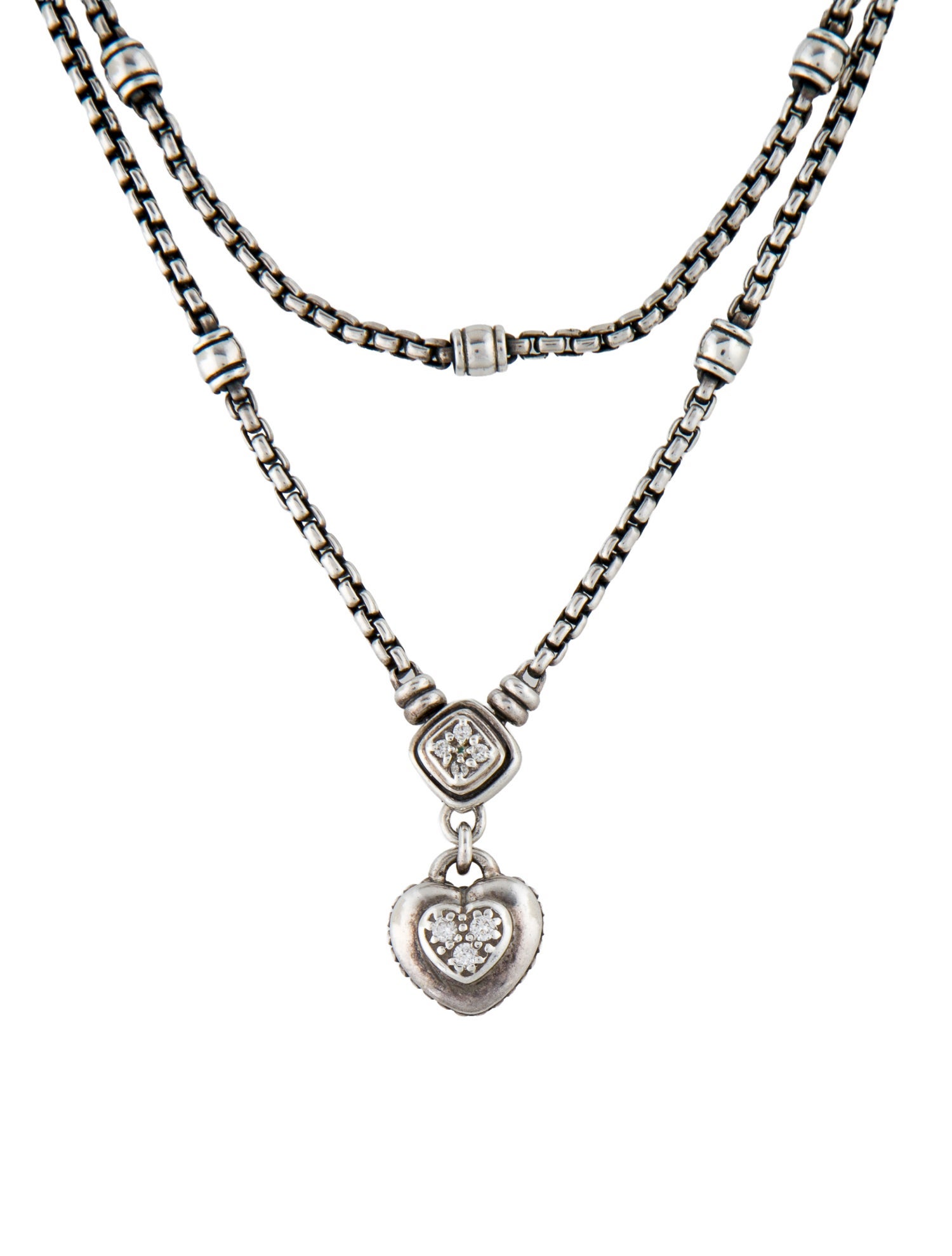 Scott Kay Diamond Heart Pendant Necklace