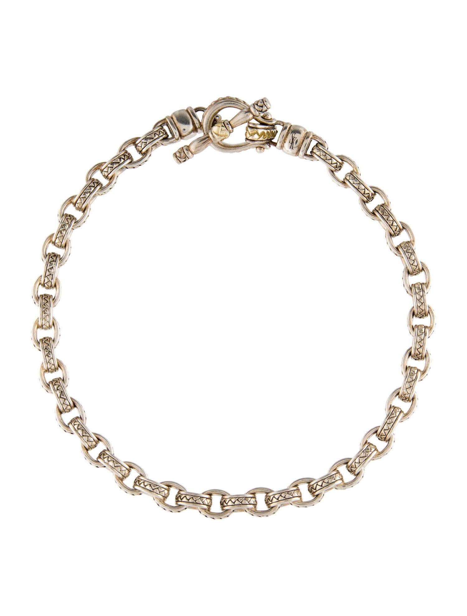 Scott Kay Two-Tone Rolo Link Toggle Necklace