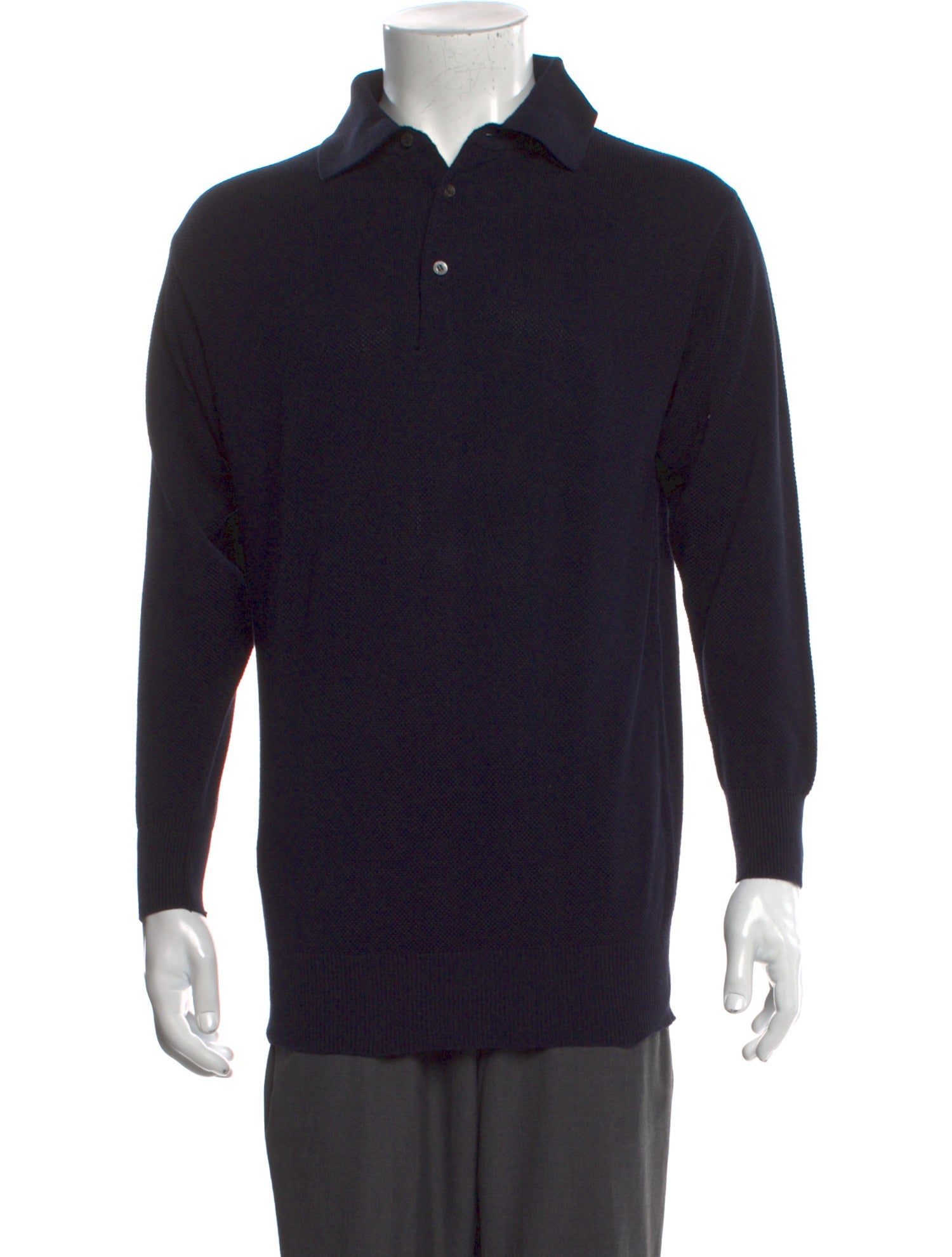 Sulka Collar Long Sleeve Polo Sweater