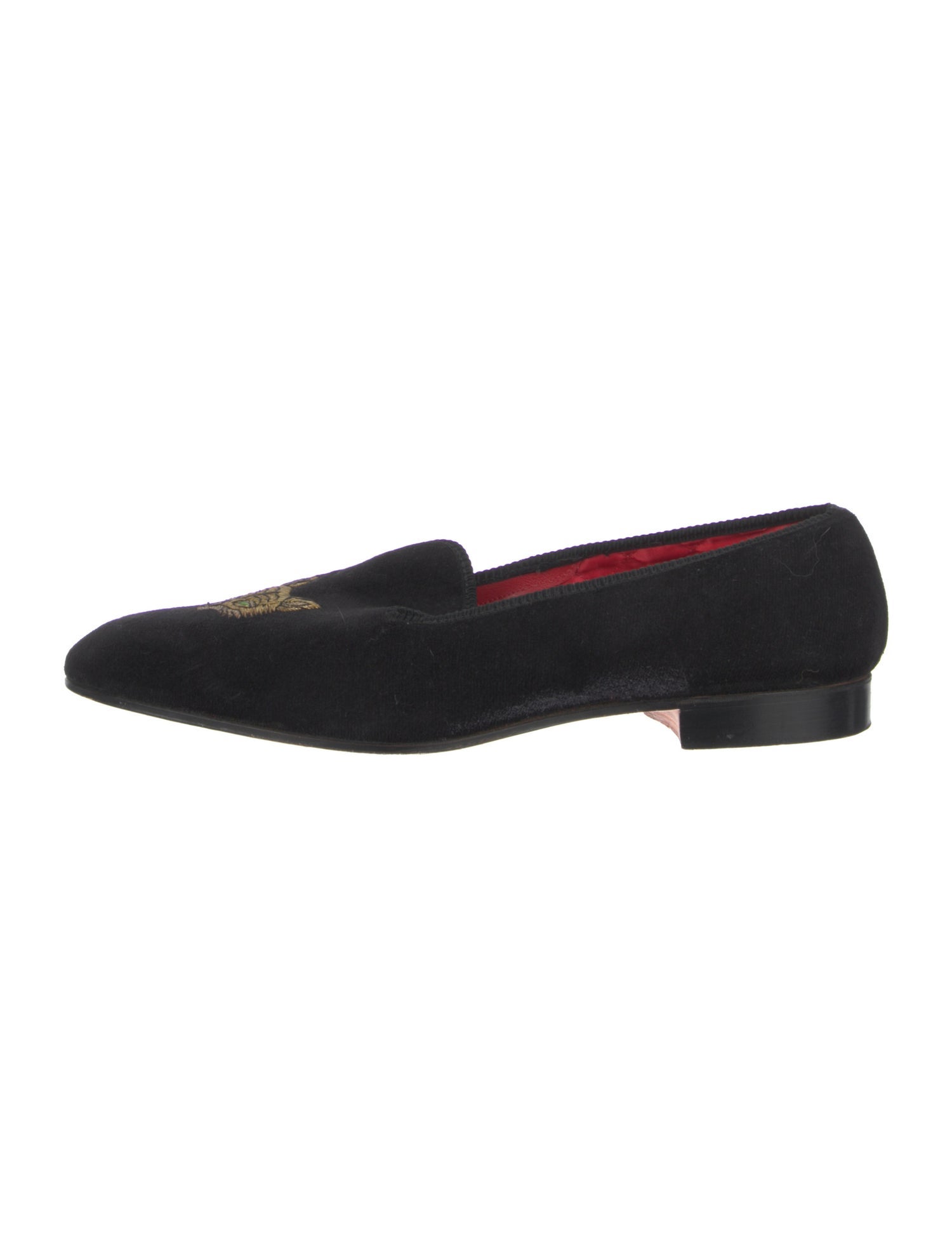 Sulka Velvet Embroidered Accent Loafers