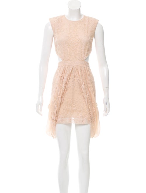 Sally LaPointe Lace Cutout Dress Pink