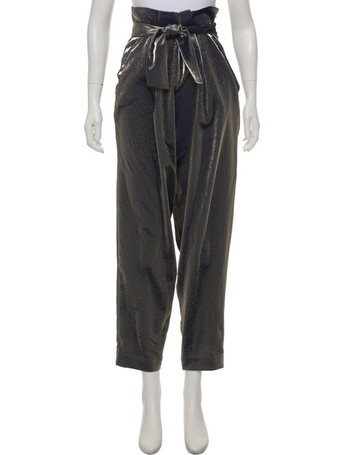 Sally LaPointe Lamé High-Rise Pants