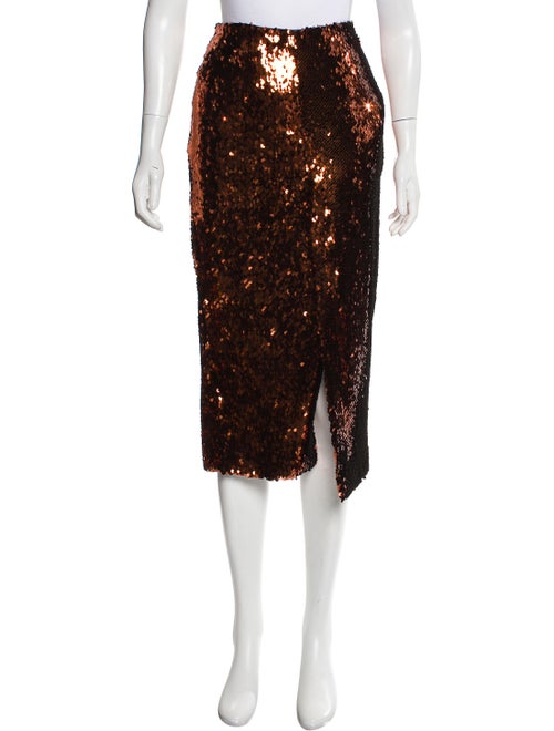 Sally LaPointe 2019 Midi Length Skirt Orange