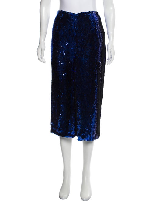 Sally LaPointe 2019 Sequin Embellished Skirt Blue