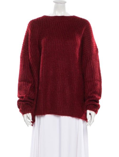 Sally LaPointe Crew Neck Sweater Red