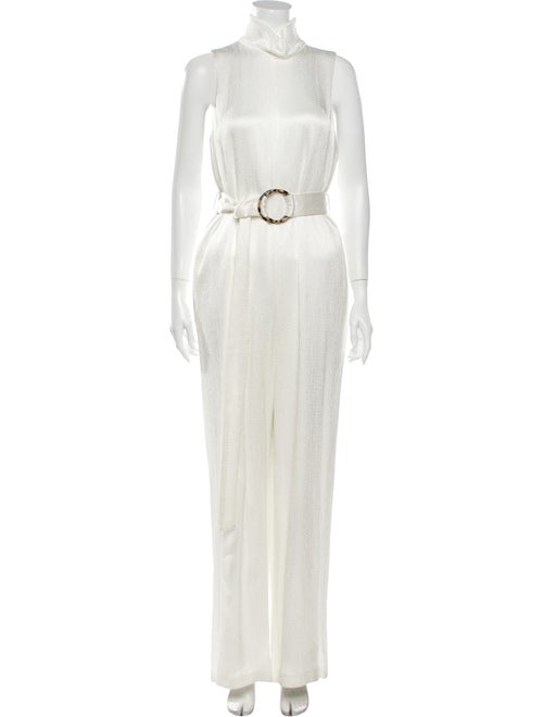 Sally LaPointe Turtleneck Jumpsuit White