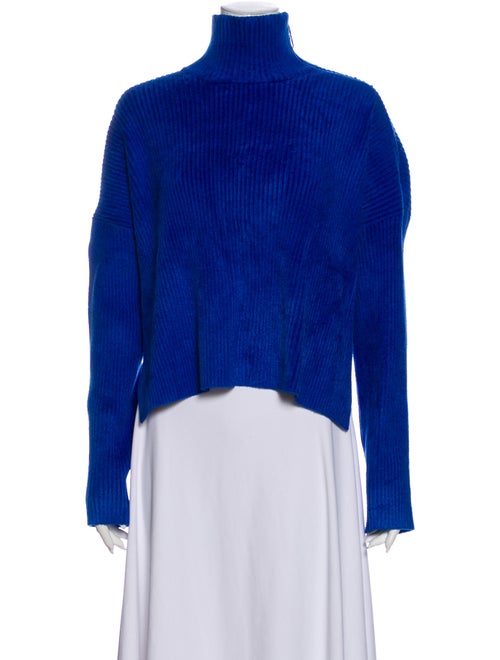 Sally LaPointe Mock Neck Sweater Blue