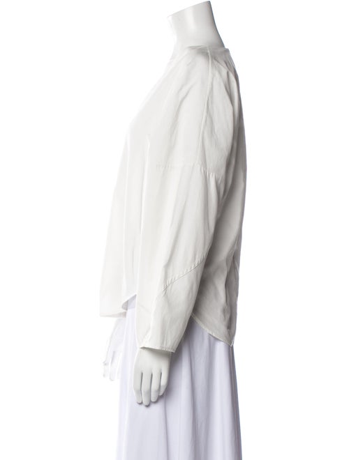 LAPOINTE V-Neck Three-Quarter Sleeve Blouse