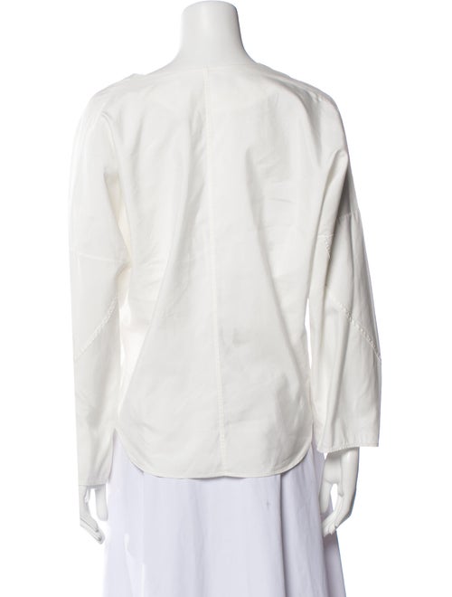 LAPOINTE V-Neck Three-Quarter Sleeve Blouse