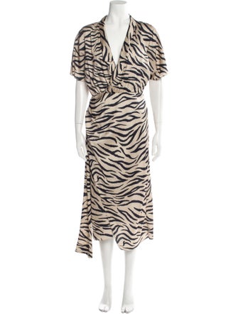 LAPOINTE Animal Print Long Dress