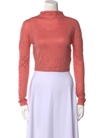 LAPOINTE Turtleneck Long Sleeve Crop Top
