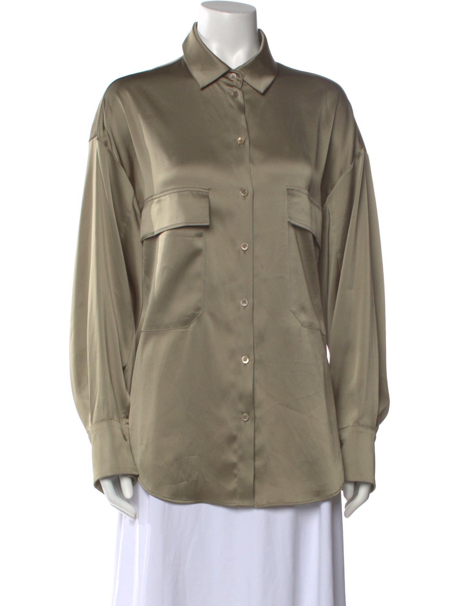 LAPOINTE Long Sleeve Button-Up Top